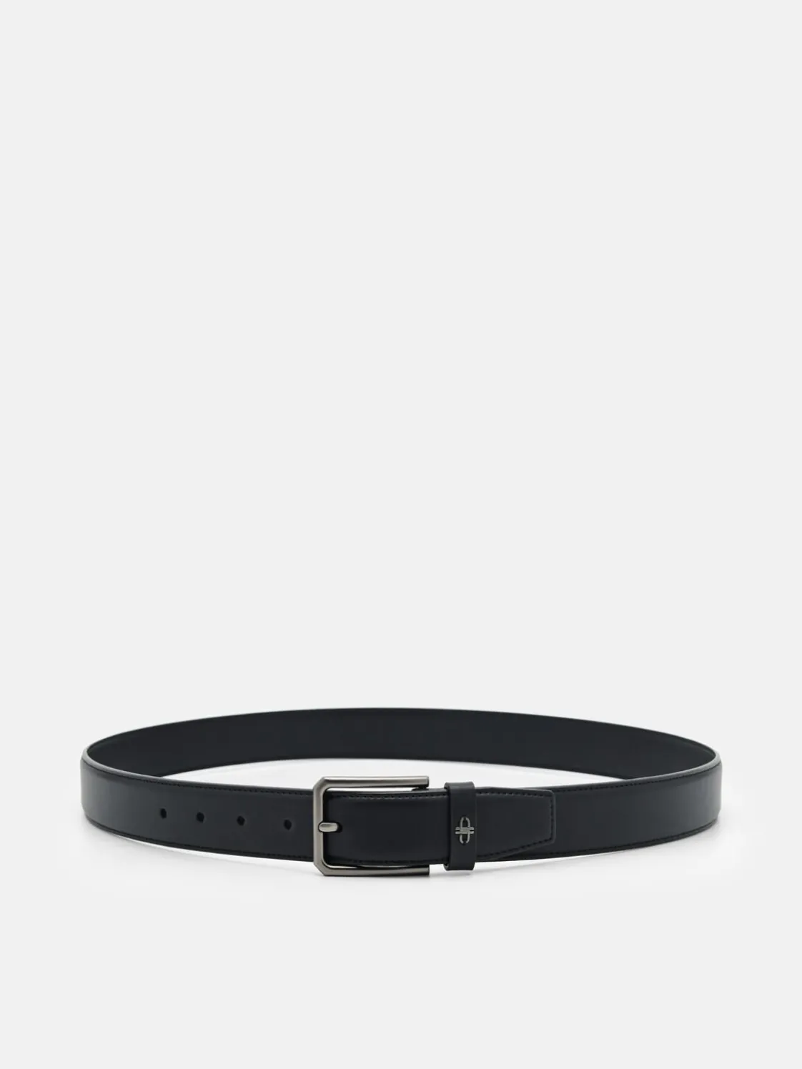 Leather Pin Belt - Black