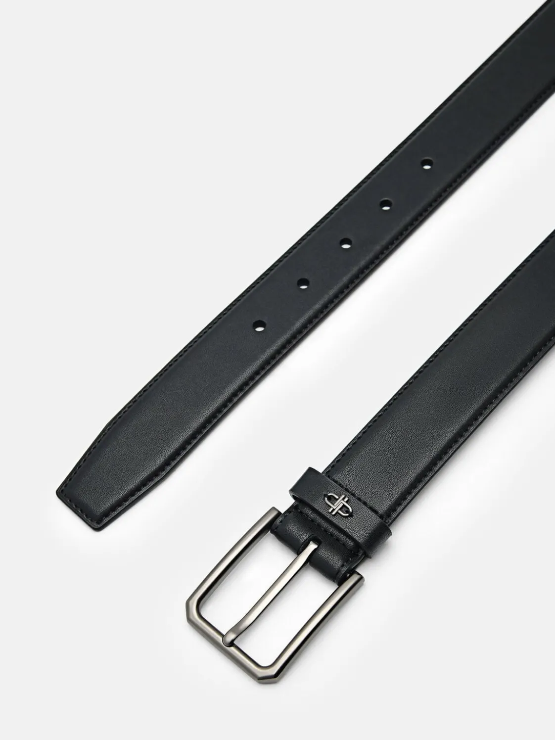 Leather Pin Belt - Black