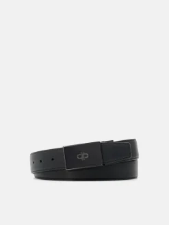 Leather Reversible Tang Belt - Black
