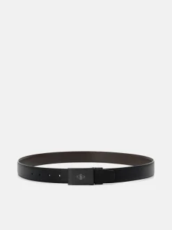 Leather Reversible Tang Belt - Black