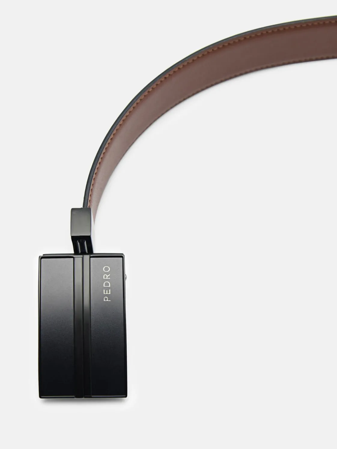 Leather Reversible Tang Belt - Brown