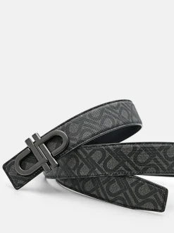 Leather Reversible Tang Belt - Black