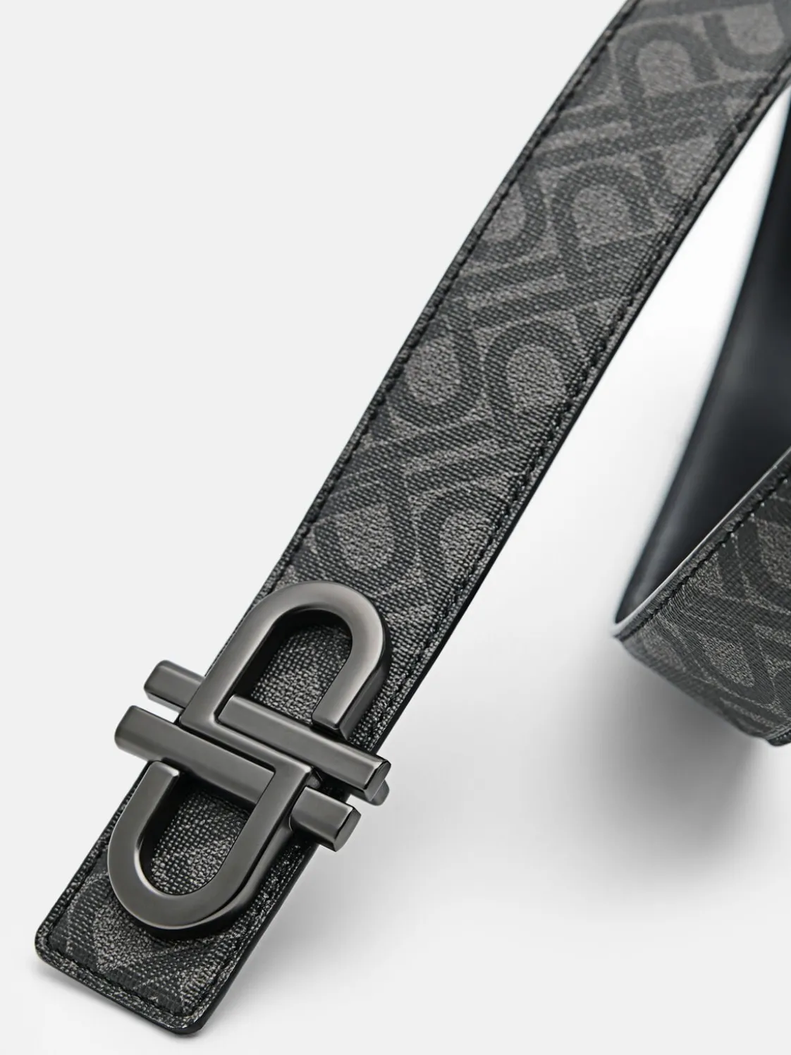 Leather Reversible Tang Belt - Black