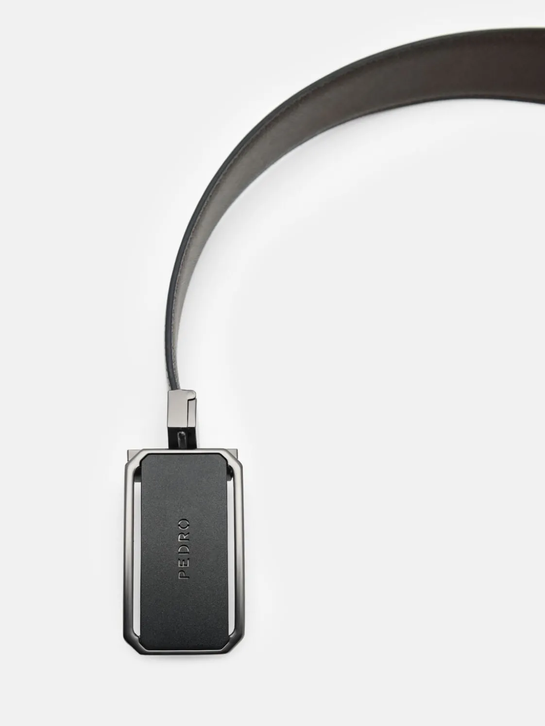 Leather Reversible Tang Belt - Black