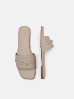 Leather Sandals - Taupe