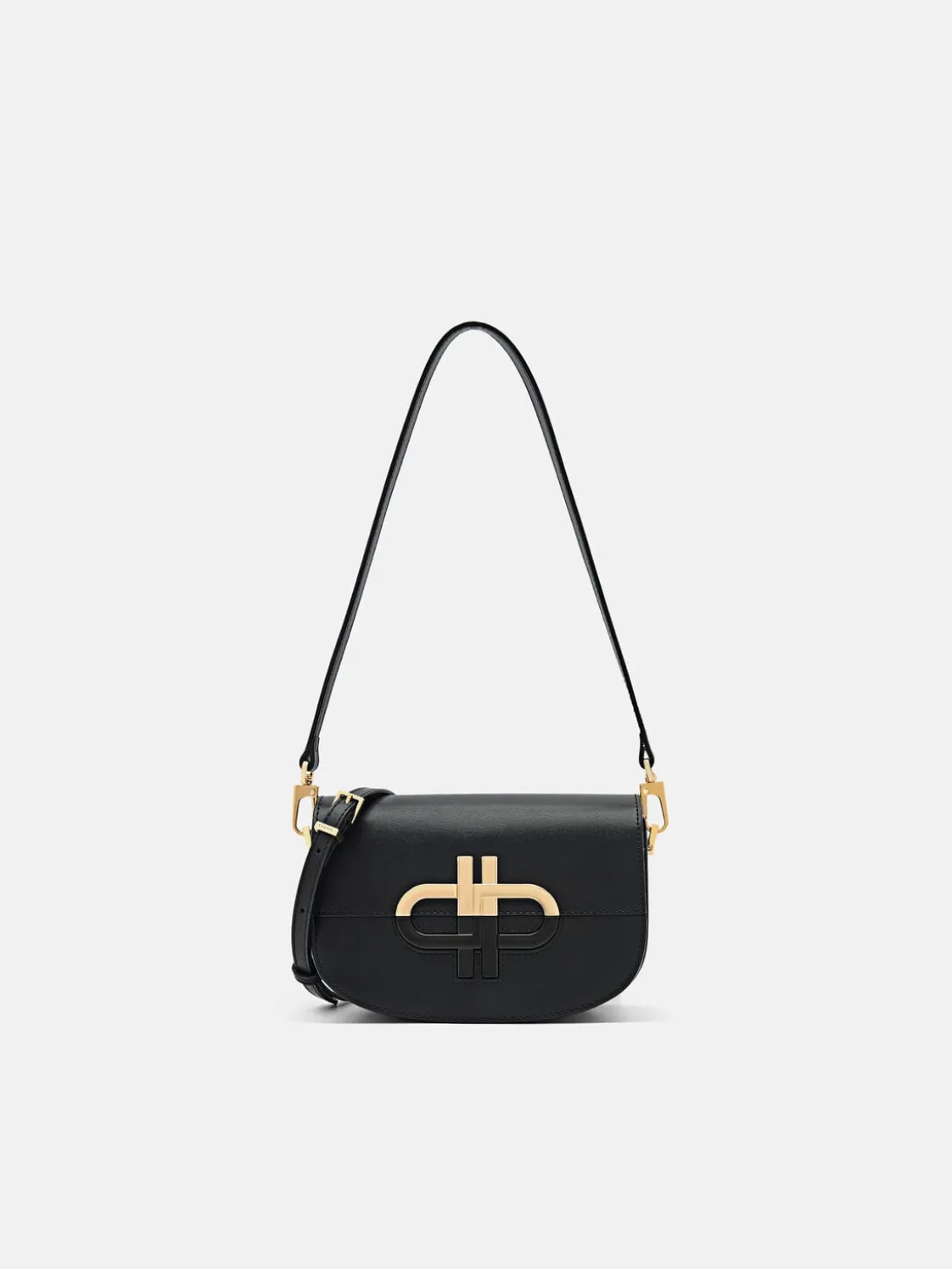 Leather Shoulder Bag - Black