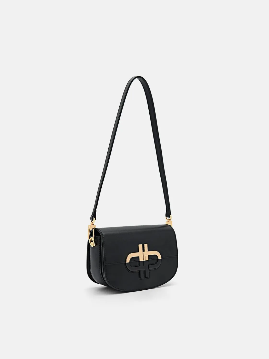 Leather Shoulder Bag - Black