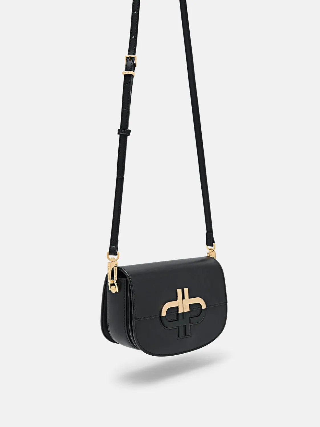Leather Shoulder Bag - Black