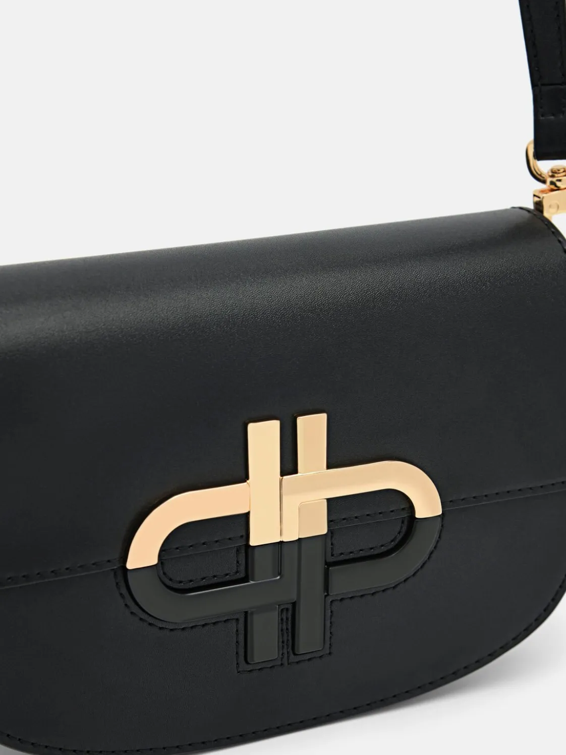 Leather Shoulder Bag - Black