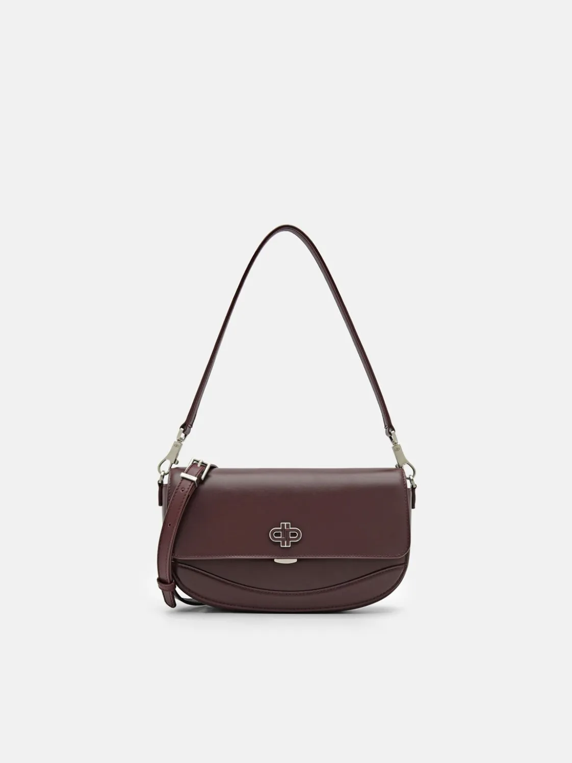 Leather Shoulder Bag - Wine