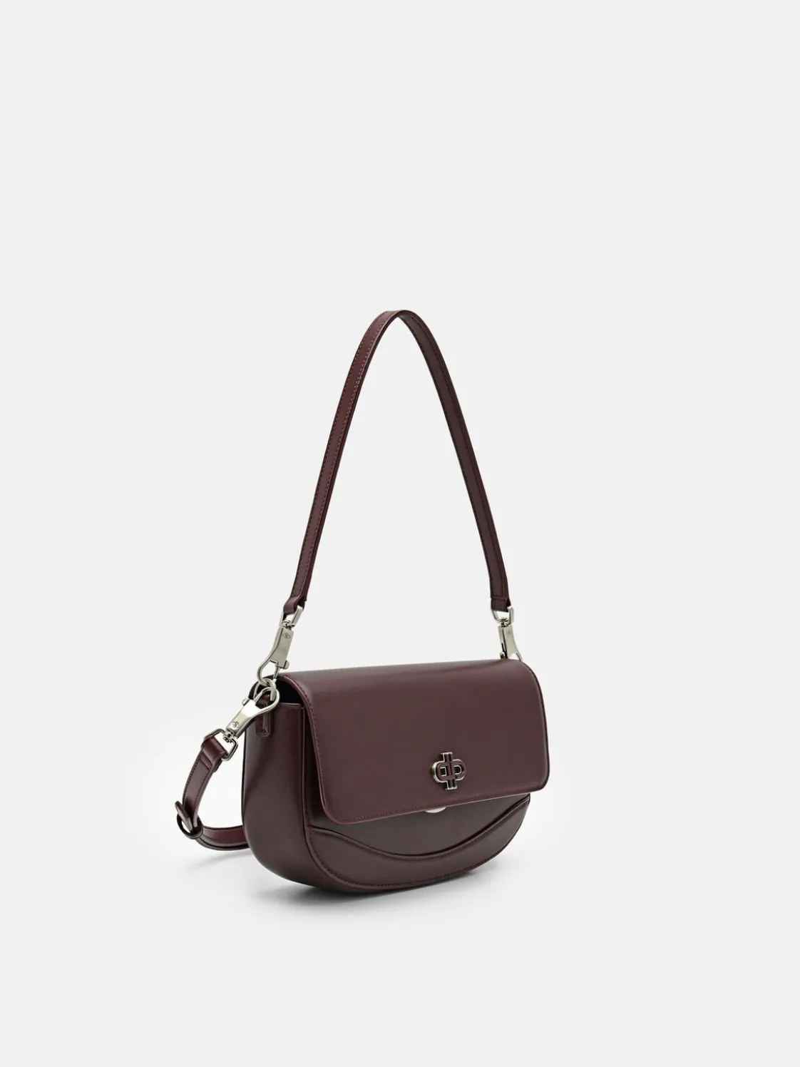 Leather Shoulder Bag - Wine