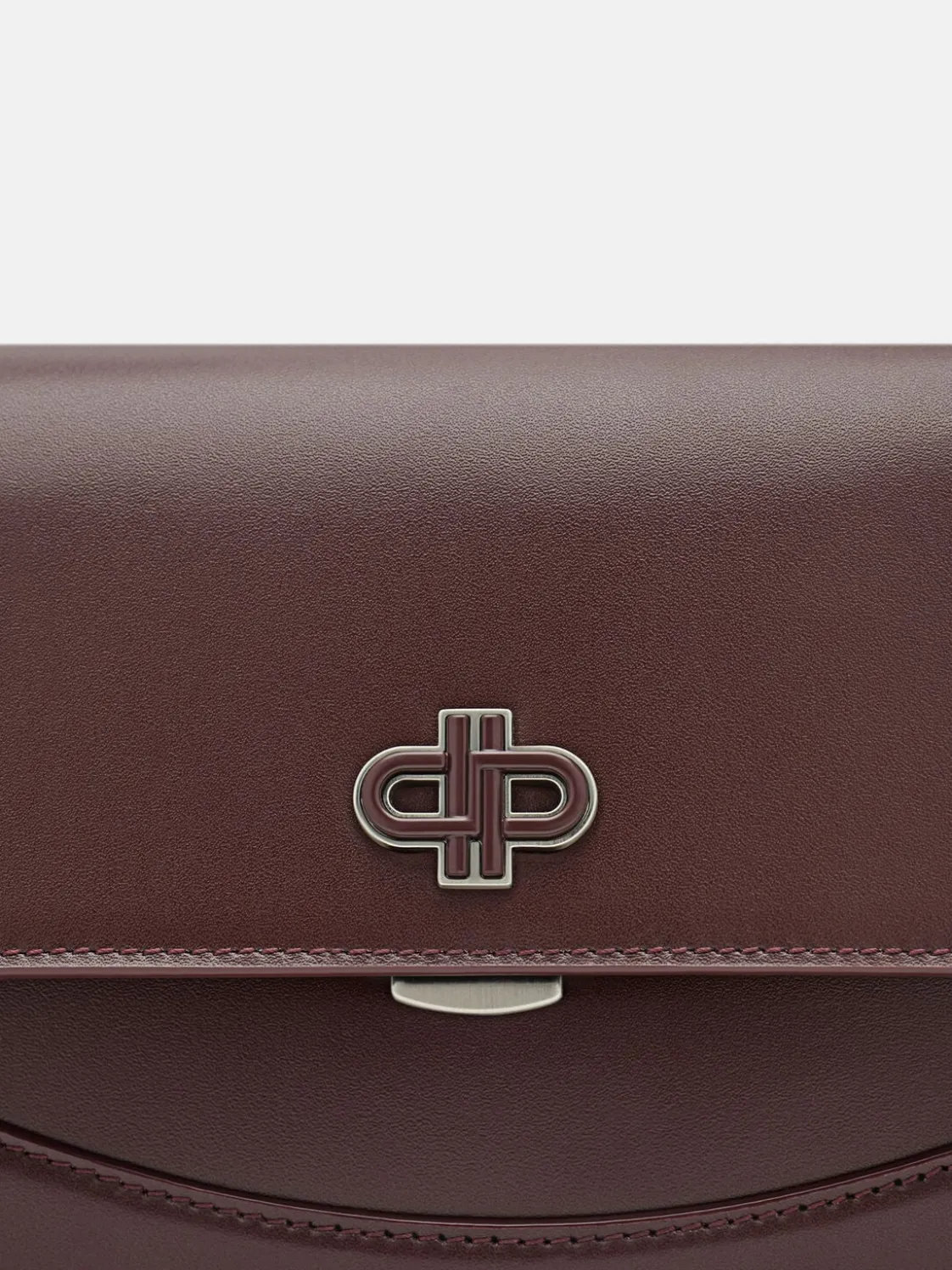 Leather Shoulder Bag - Wine