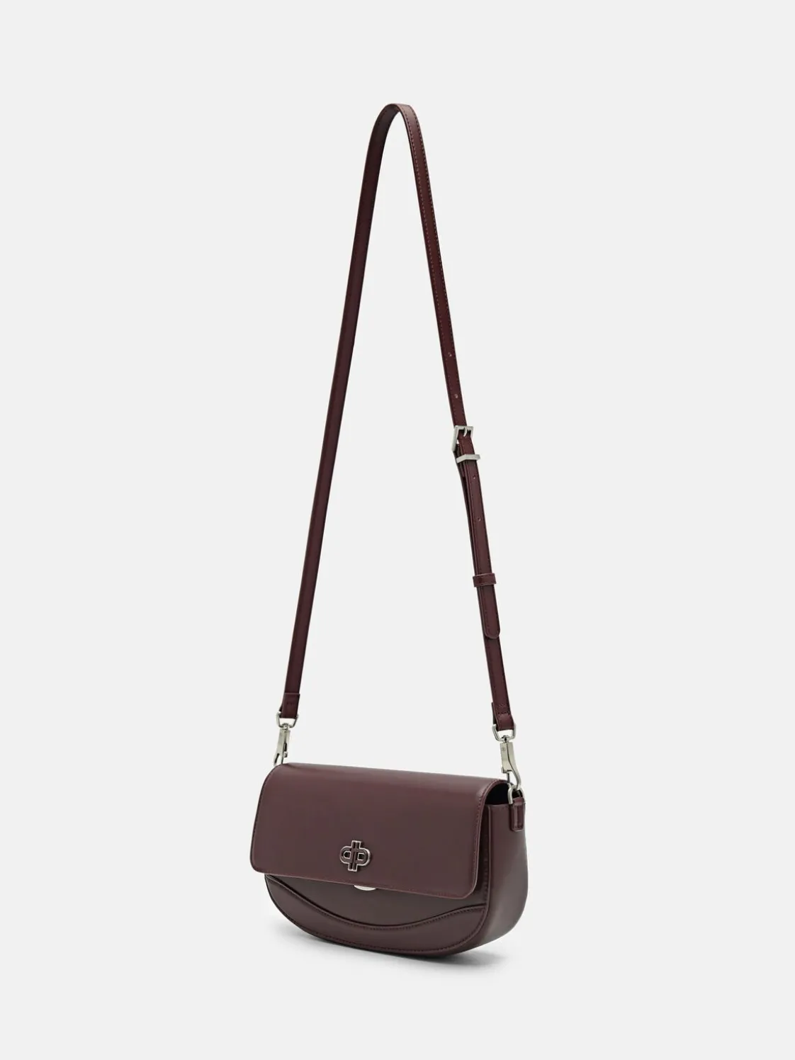 Leather Shoulder Bag - Wine