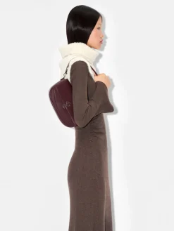 Leather Shoulder Bag - Wine