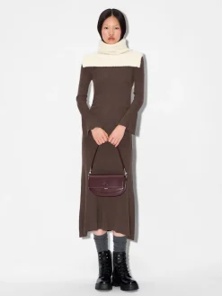 Leather Shoulder Bag - Wine