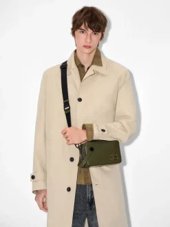 Leather Sling Bag - Military Green