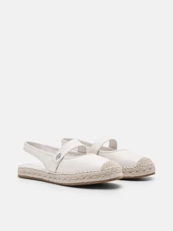 Leather Slingback Loafers - Chalk