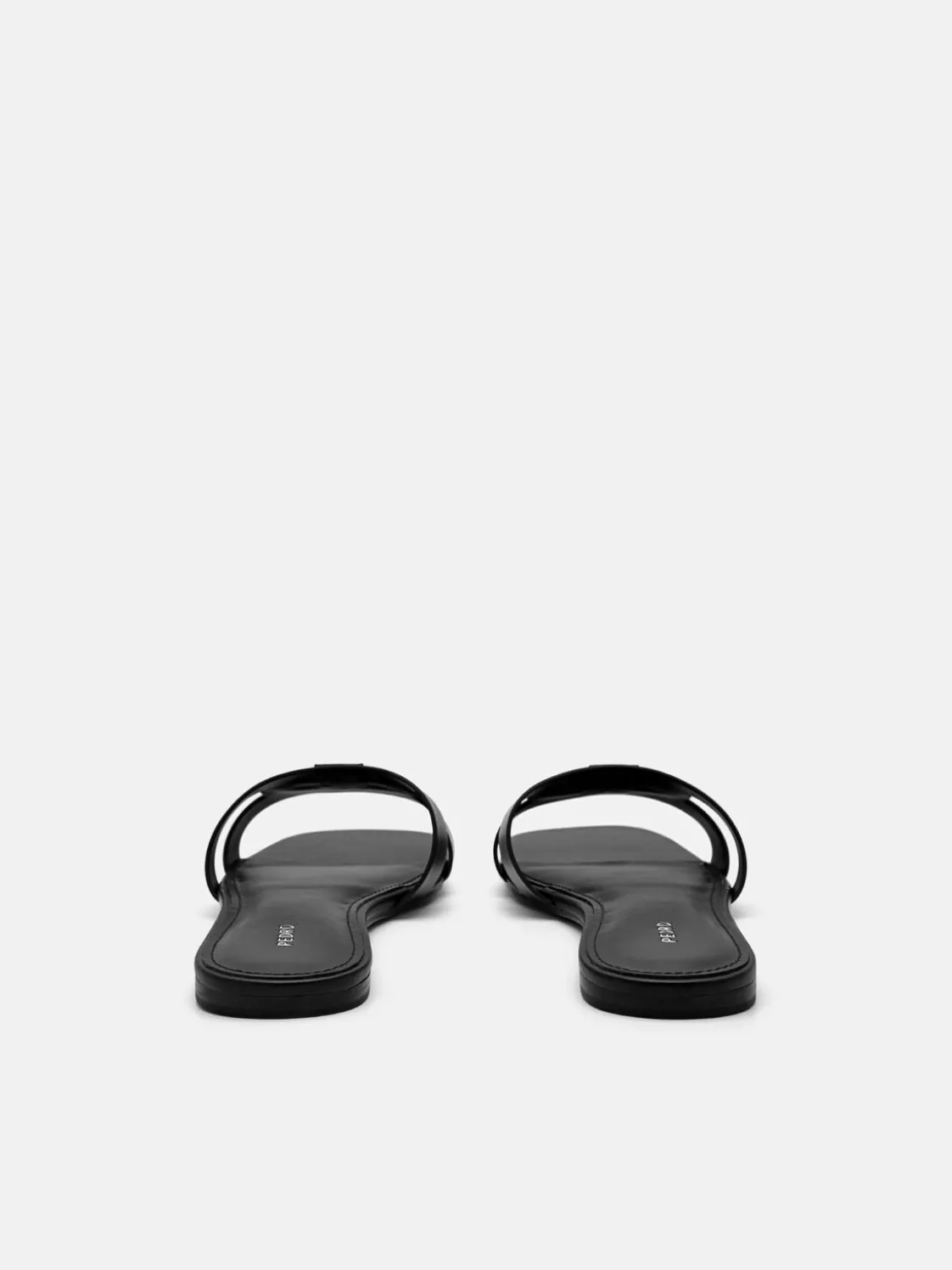 Leather Slip-On Sandals - Black