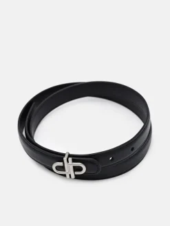 Leather Tang Belt - Black