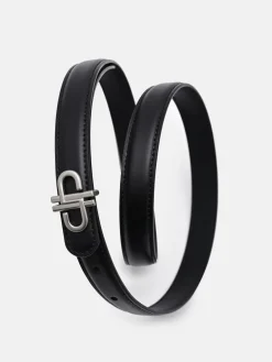 Leather Tang Belt - Black