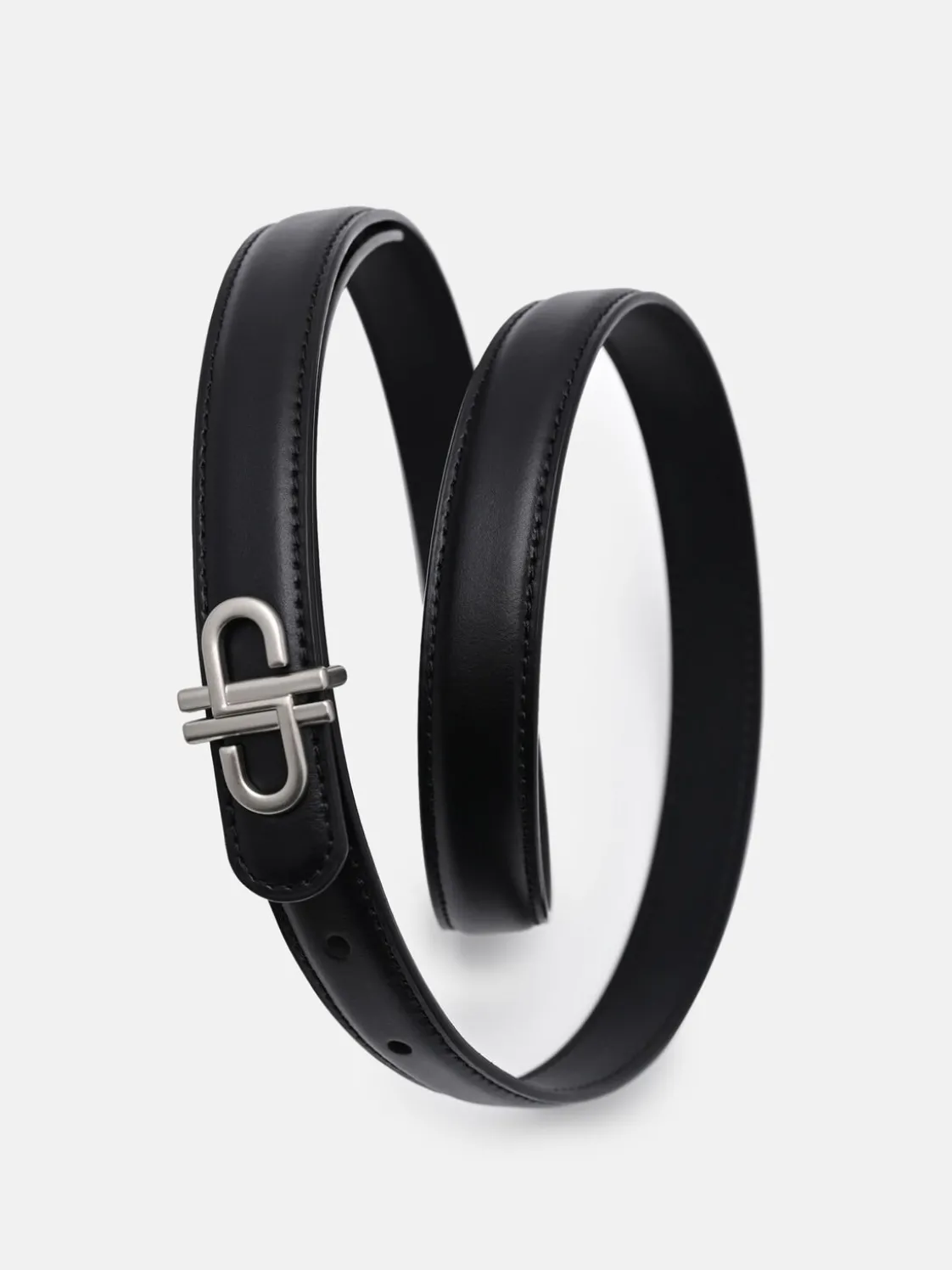 Leather Tang Belt - Black
