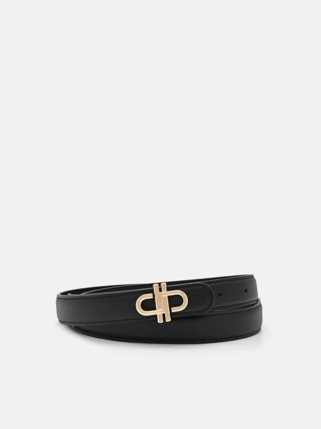 Leather Tang Belt - Black