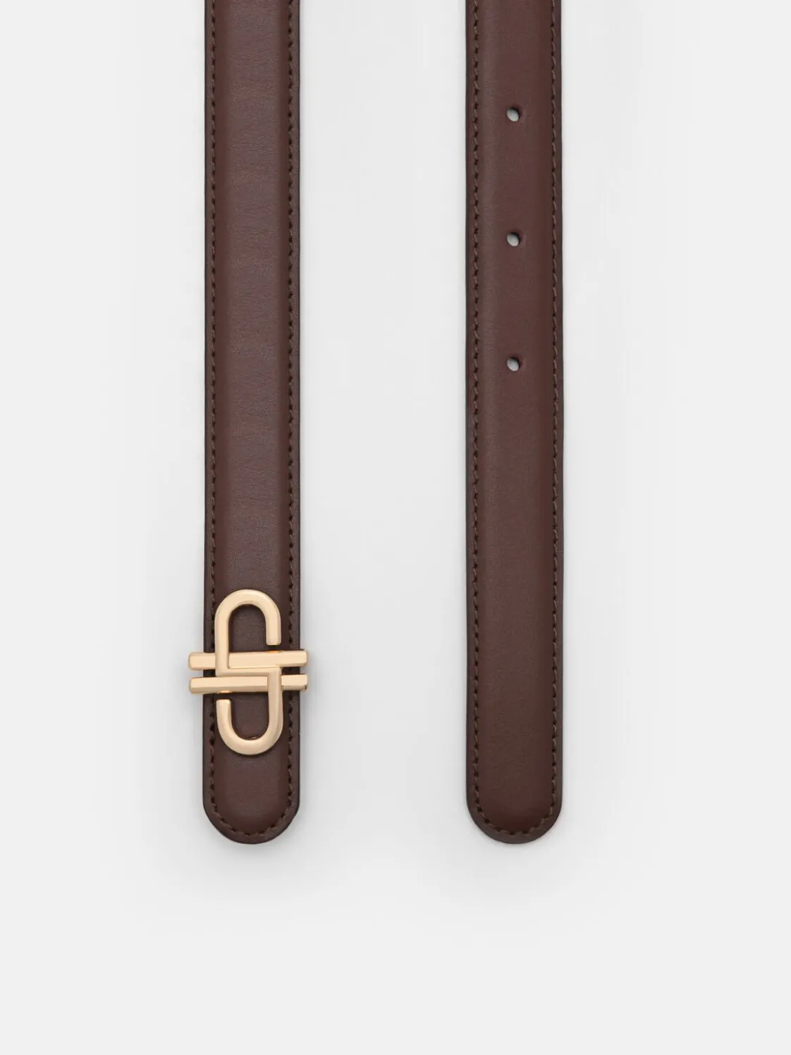 Leather Tang Belt - Dark Brown