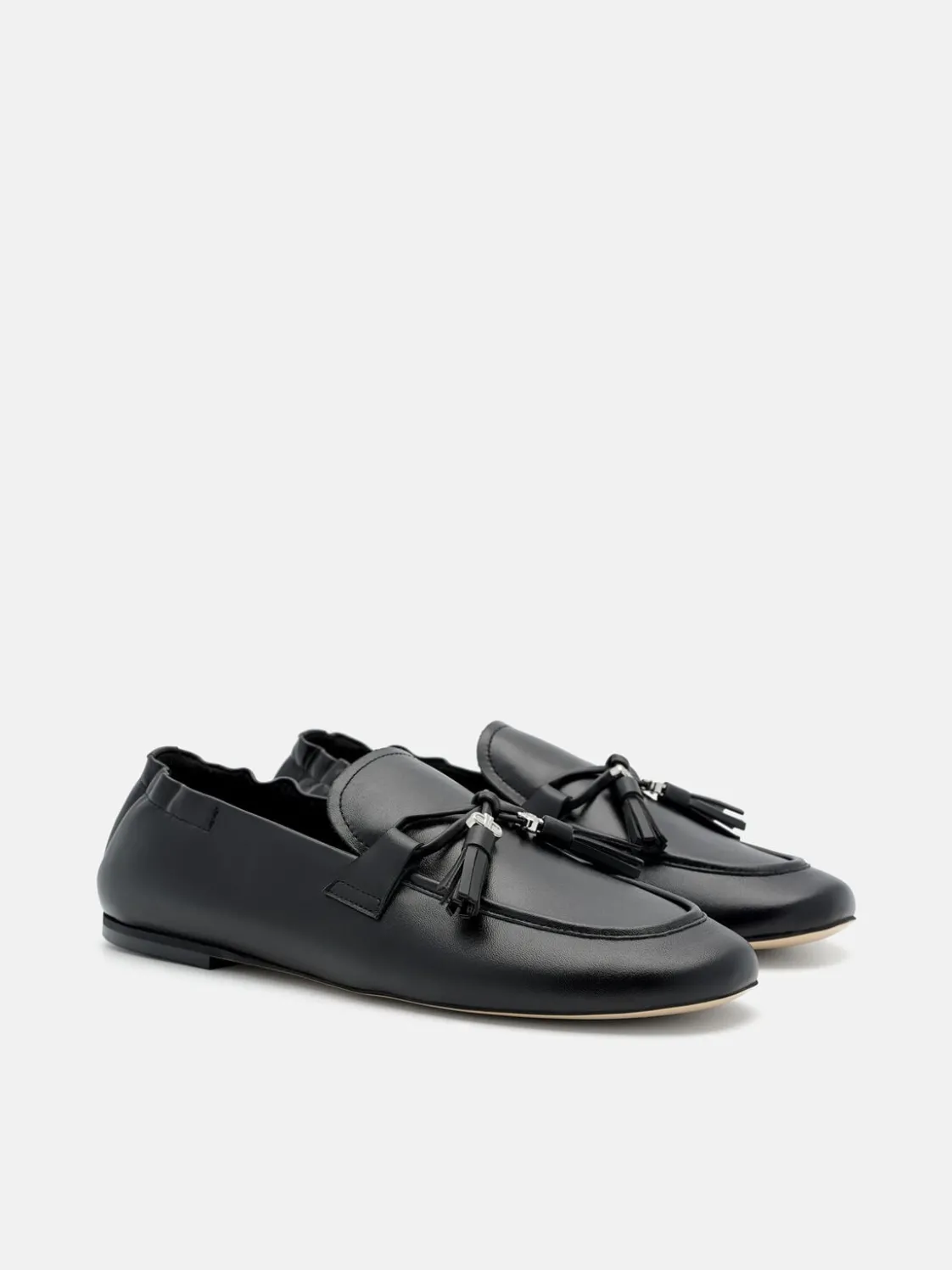 Leather Tassel Loafers - Black