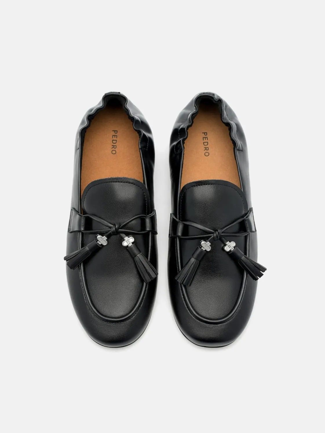 Leather Tassel Loafers - Black