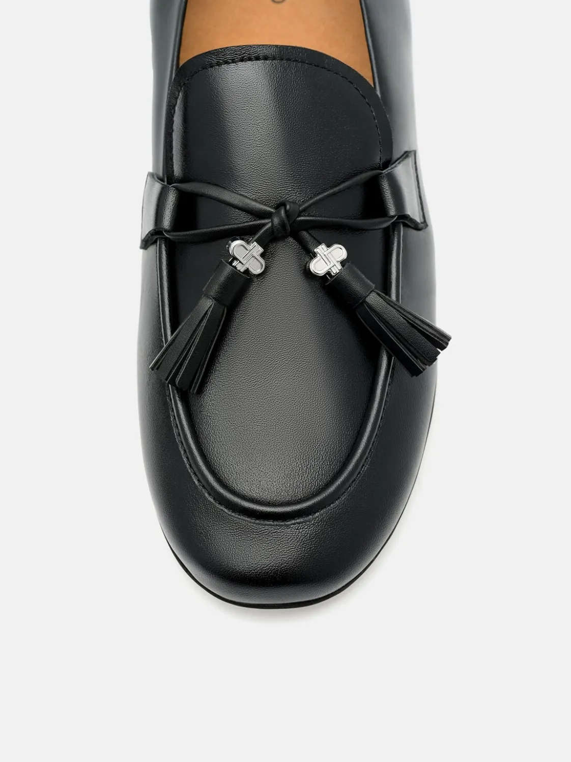Leather Tassel Loafers - Black