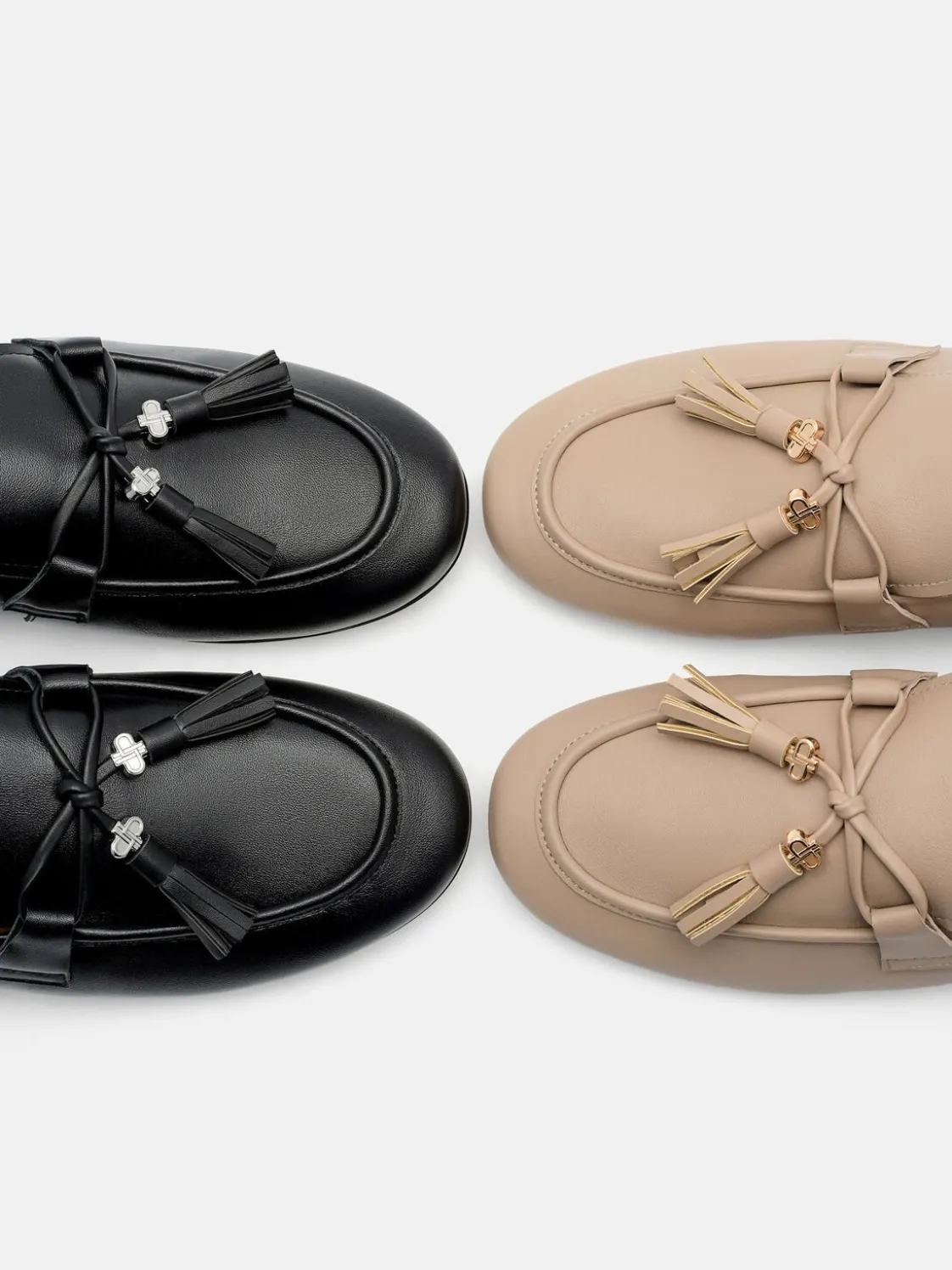Leather Tassel Loafers - Black
