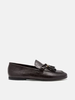 Leather Tassel Loafers - Dark Brown