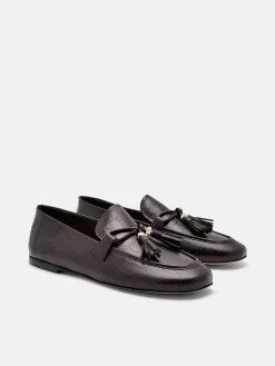 Leather Tassel Loafers - Dark Brown