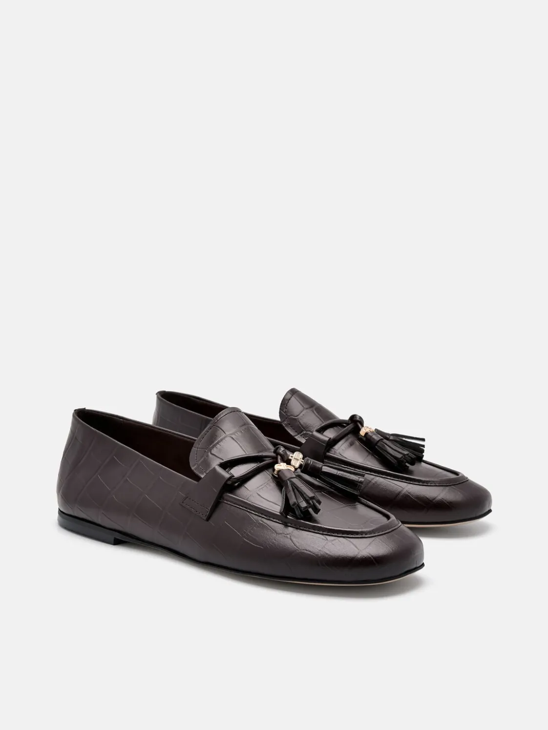 Leather Tassel Loafers - Dark Brown
