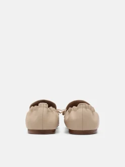 Leather Tassel Loafers - Taupe