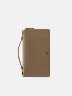 Leather Travel Organiser in Pixel - Taupe