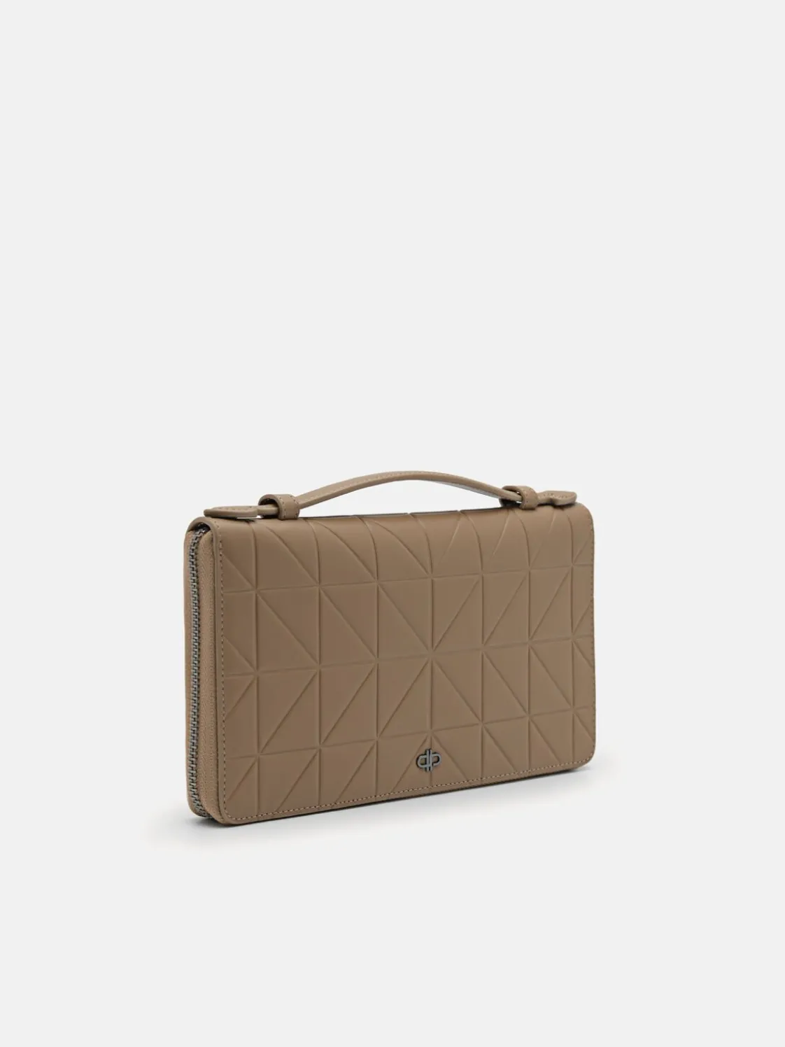 Leather Travel Organiser in Pixel - Taupe