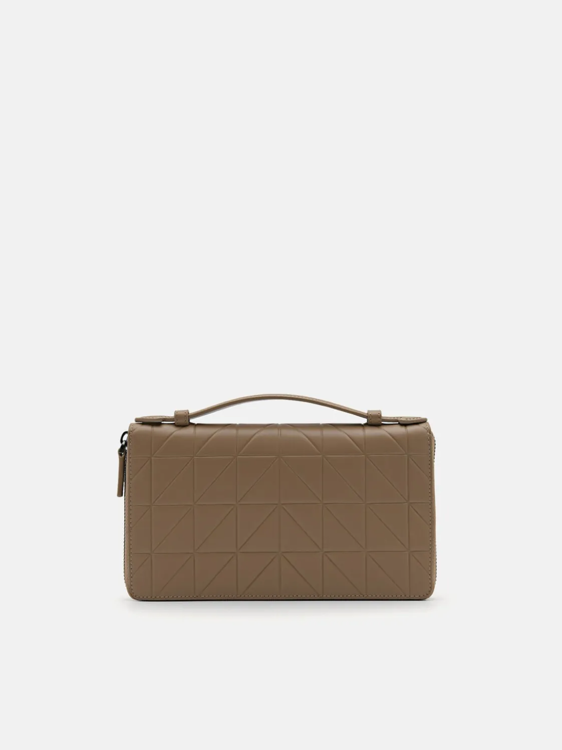 Leather Travel Organiser in Pixel - Taupe