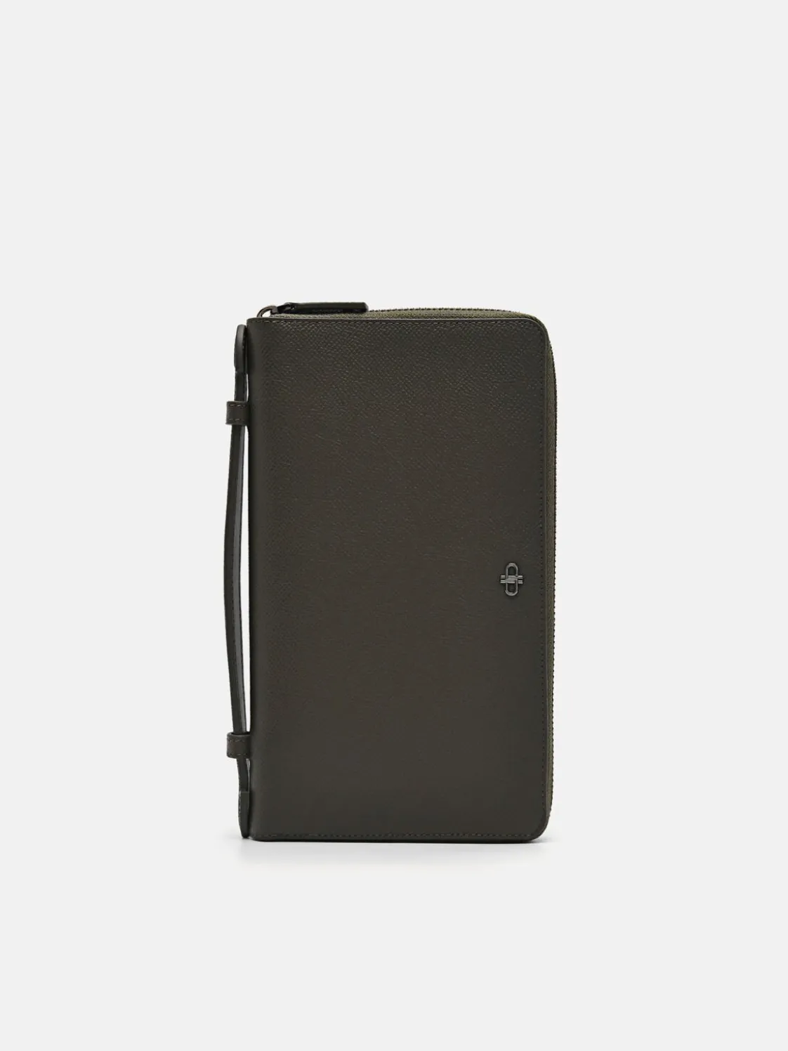 Leather Travel Organiser - Military Green