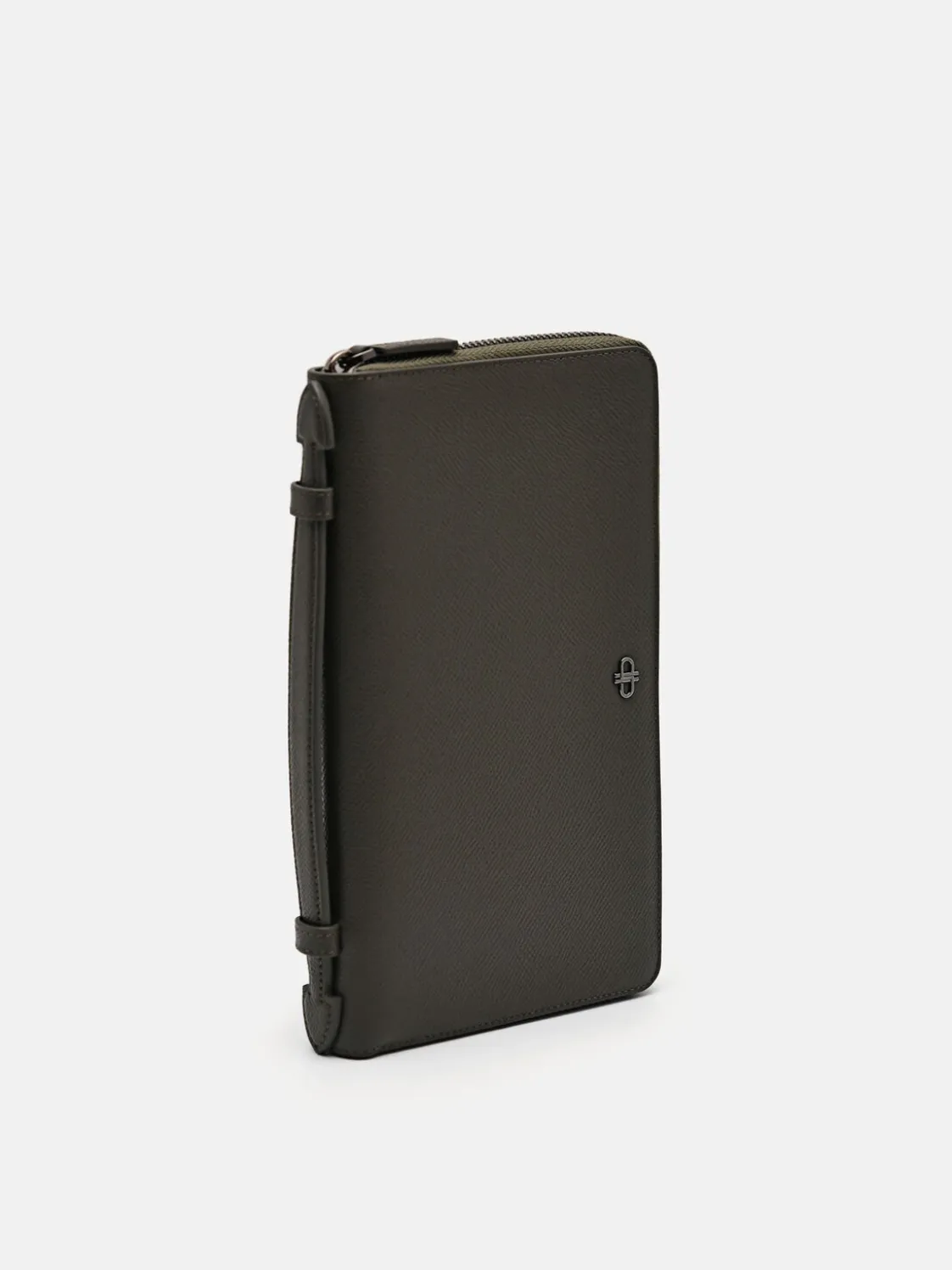 Leather Travel Organiser - Military Green