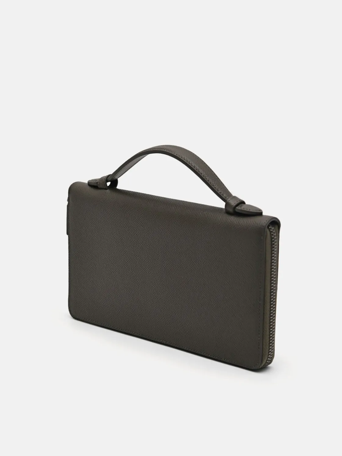 Leather Travel Organiser - Military Green