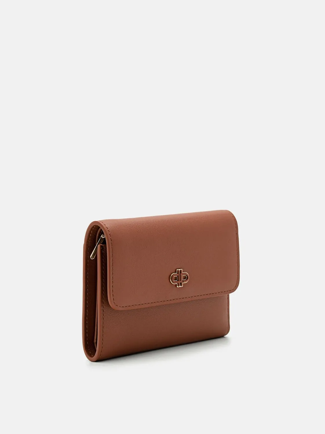 Leather Tri-Fold Wallet - Cognac