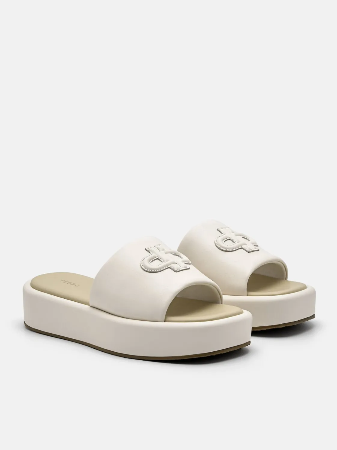 Leather Wedge Sandals - Chalk