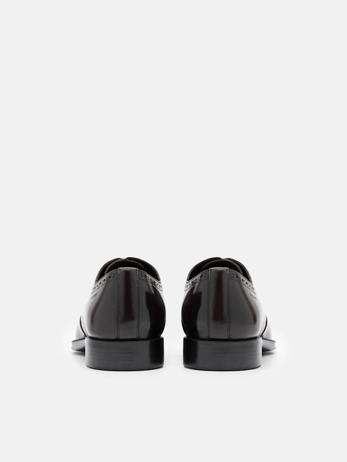 Leather Wingtip Derby Shoes - Dark Brown