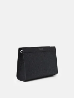 Leather Zipped Pouch - Black