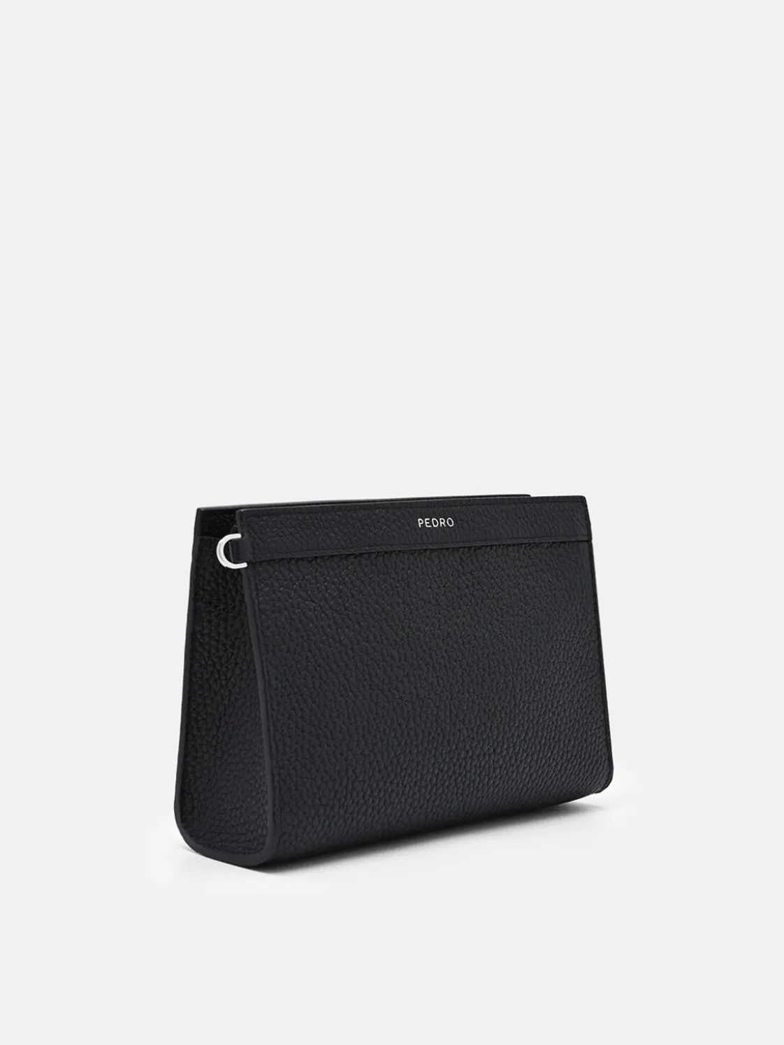 Leather Zipped Pouch - Black
