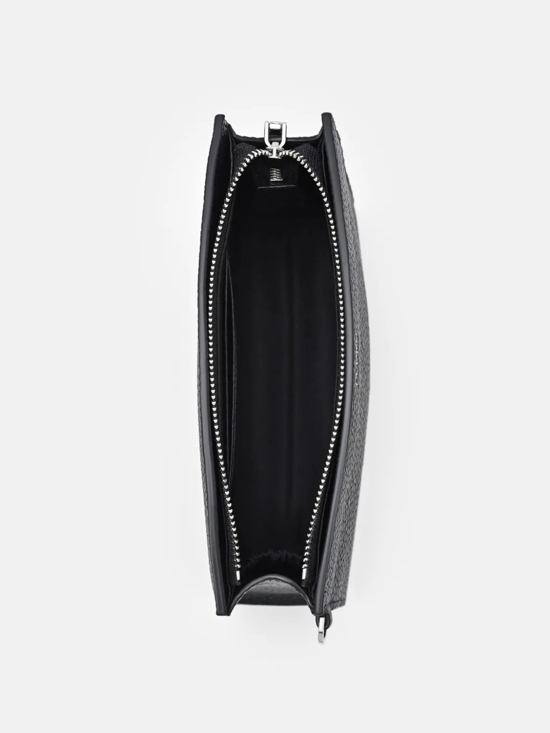 Leather Zipped Pouch - Black