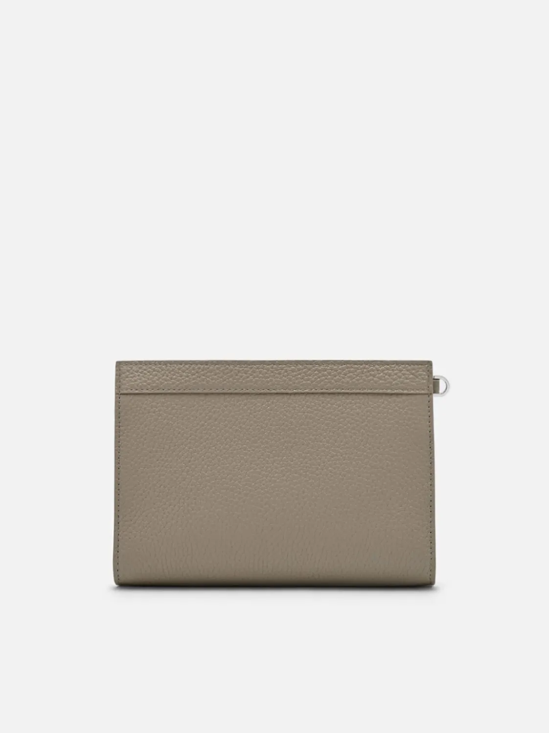 Leather Zipped Pouch - Taupe