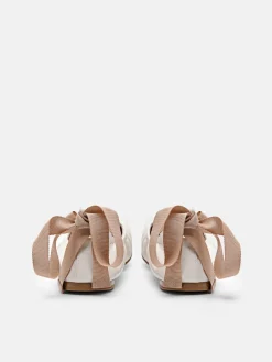 Lexa Leather Ballerina Flats - Chalk