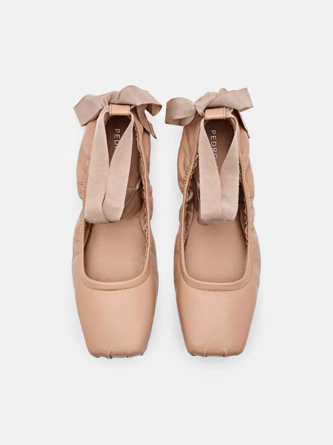 Lexa Leather Ballerina Flats - Nude